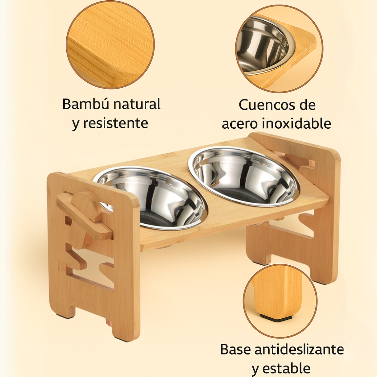 Comedero Doble Bamboo