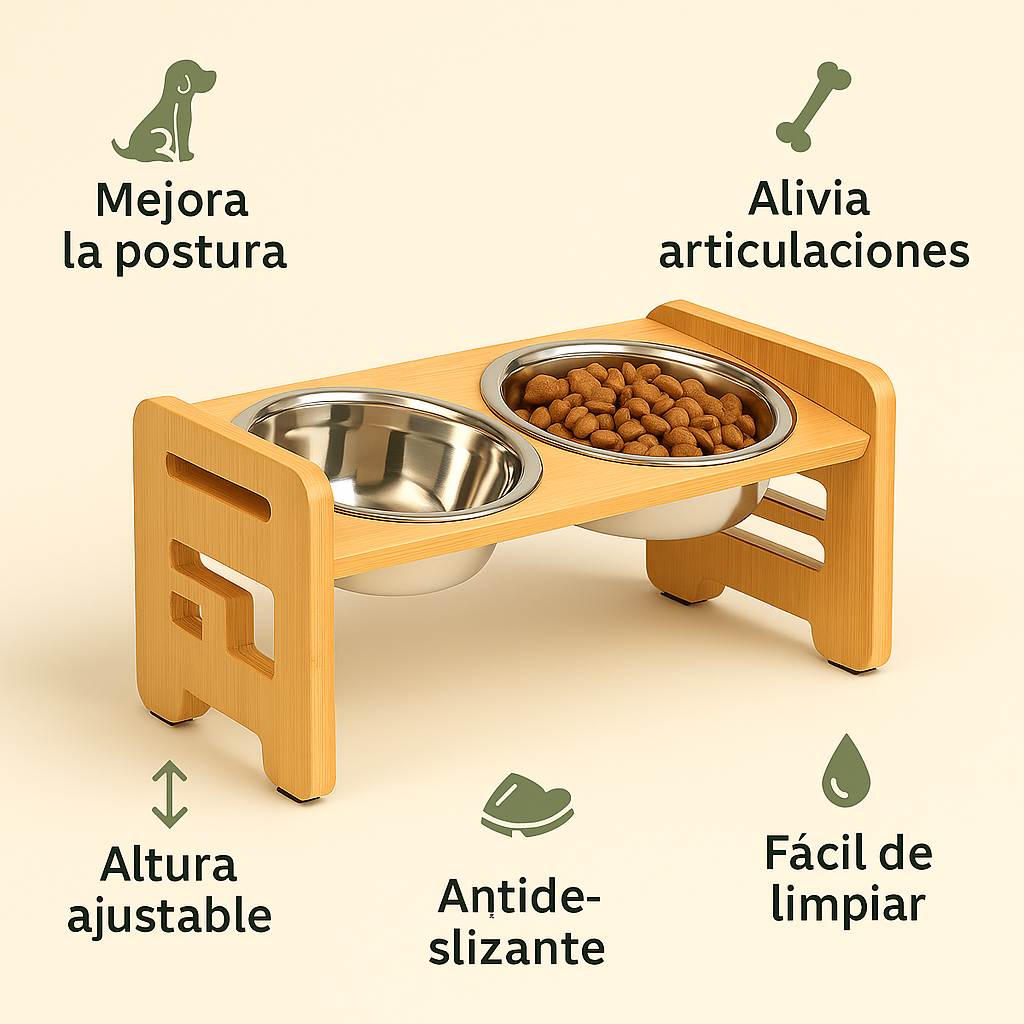 Comedero Doble Bamboo